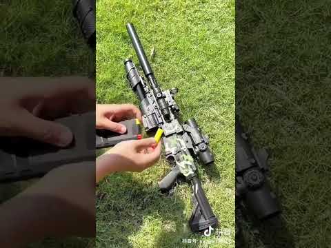 Electric automatic M416 soft bullet gun, capable of firing, toy gun with dual power supply mode, boys' battle assault gun